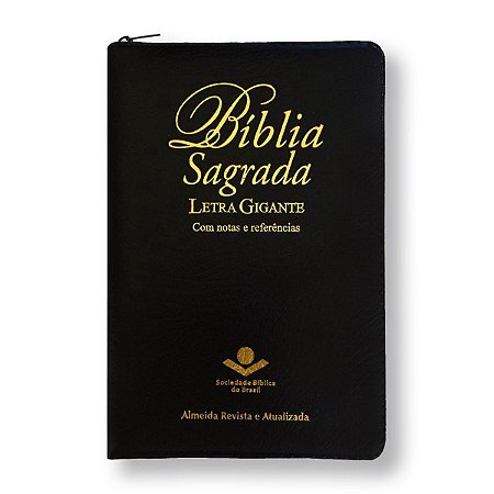 BÍBLIA RA064TILGIZ Letra gigante zíper / índice capa preta