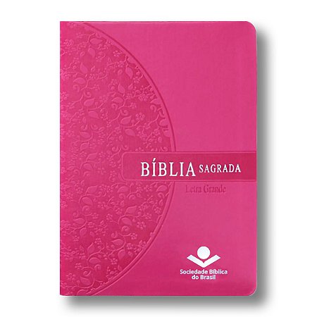 BÍBLIA RA045LG Letra grande edição de bolso beiras floridas capa pink