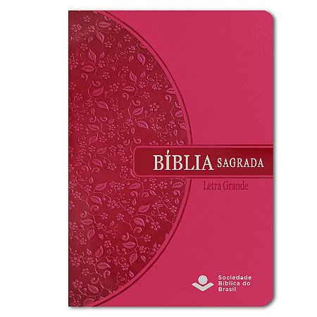 BÍBLIA RA045LG Letra grande edição de bolso cp luxo beiras floridas pink