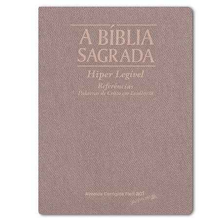 BÍBLIA ACF HIPER LEGÍVEL c/ ref. CAPA PU LX ROSE GOLD palavras de Jesus em vermelho