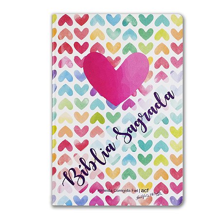 BÍBLIA ACF SEMI-LUXO - Letra Normal - CORAÇÃO COLOR