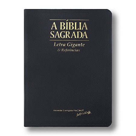 BÍBLIA ACF Letra gigante Luxo com referências capa preta com índice  (13 X 18)