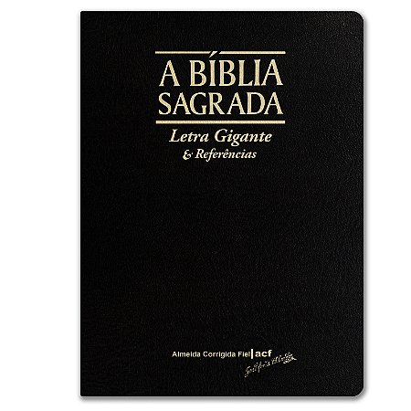 BÍBLIA ACF Letra gigante Luxo com referências capa preta com índice (13 X 18)