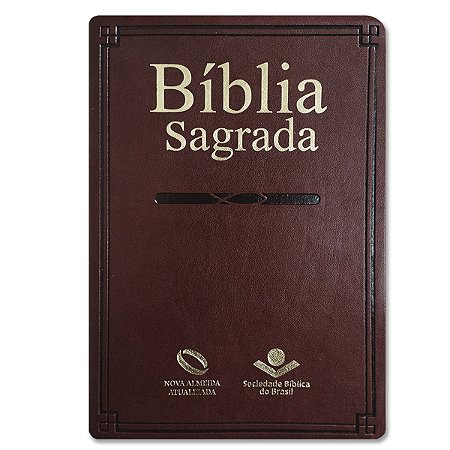 BÍBLIA NA65RS MISSIONÁRIA Letra normal CAPA LUXO MARROM ESCURO 14,0 x 20,5 x 2,3 cm