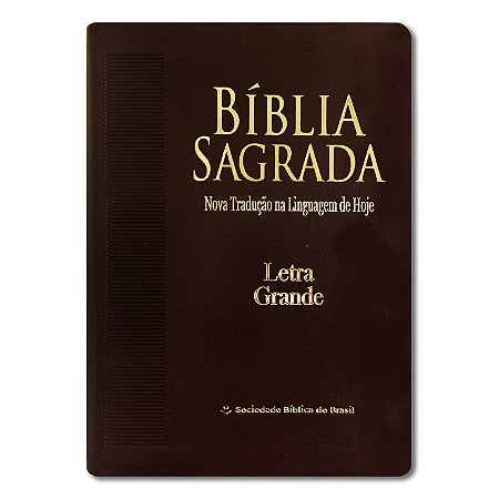 BÍBLIA NTLH045LG Letra grande capa luxo marrom nobre - Edição de bolso