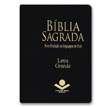 BÍBLIA NTLH045LG Letra grande capa luxo preta edição de bolso