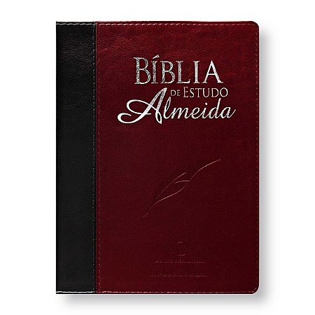 BÍBLIA DE ESTUDO ALMEIDA RA085BEA LETRA NORMAL CAPA LUXO PRETA/VINHO ALPHA