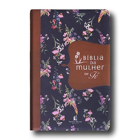 BÍBLIA DA MULHER DE FÉ - letra normal capa luxo - TECIDO FLORIDO