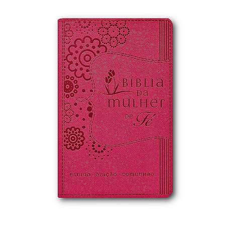 BÍBLIA DA MULHER DE FÉ - Letra normal capa luxo rosa