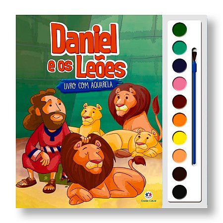 LIVRO COM AQUARELA DANIEL E OS LEÕES