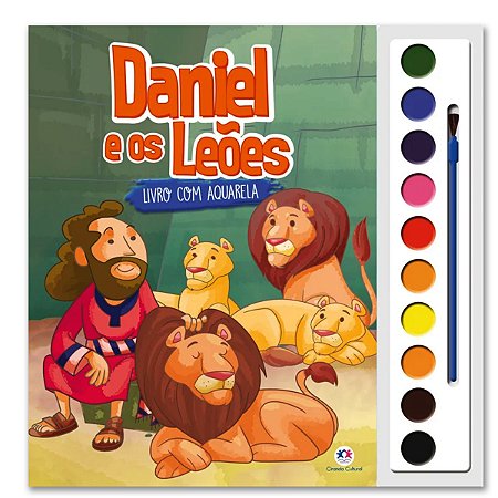 LIVRO COM AQUARELA DANIEL E OS LEÕES