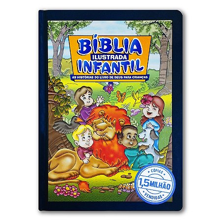 BÍBLIA ILUSTRADA INFANTIL capa dura página inicial em branco para o carimbo do pezinho do bebê