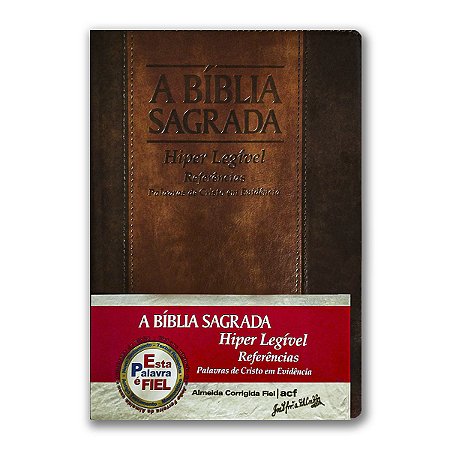 BÍBLIA ACF HIPER LEGÍVEL c/ ref. CHOCOLATE HAVANA palavras de Jesus vermelho