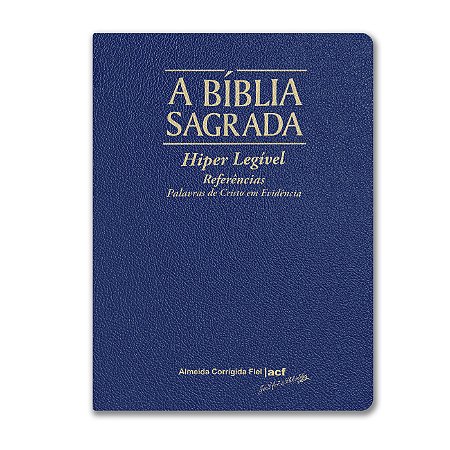 BÍBLIA ACF HIPERLEGÍVEL c/ referências AZUL palavras de Jesus em vermelho