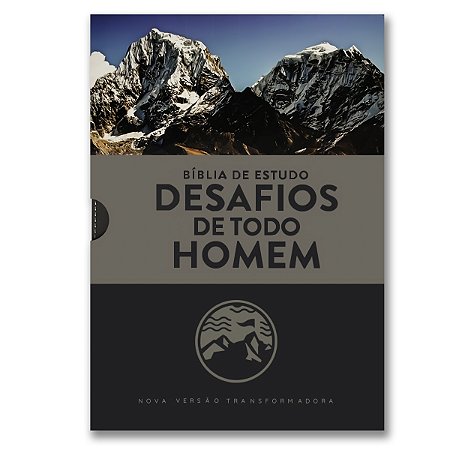 BÍBLIA ESTUDO DESAFIOS DE TODO HOMEM Letra normal CAPA LUXO AZUL/ CINZA