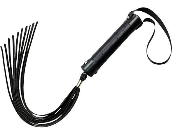 CHICOTE 12 TIRAS 40CM PRETO PRAZER & CIA