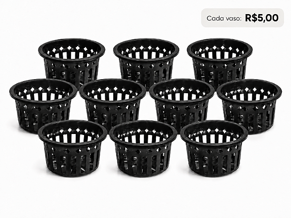 KIT 35 UNIDADES - Vaso Sofisticado Vazado Preto