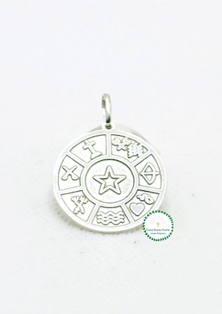 Medalha/Pingente insígnia dos Orixás - Prata