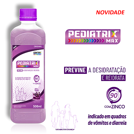 REIDRATANTE PEDIATRIX UVA  SORO 500ml Caixa Com 12 Und.