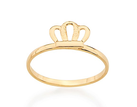 ANEL INFANTIL COROA FOLHEADO A OURO ROMMANEL 511816