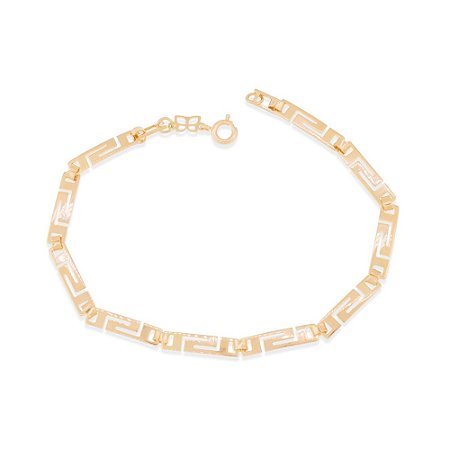 PULSEIRA MASCULINA FOLHEADO A OURO COM FORMA LABIRINTO. MED 19/21CM ROMMANEL 550736