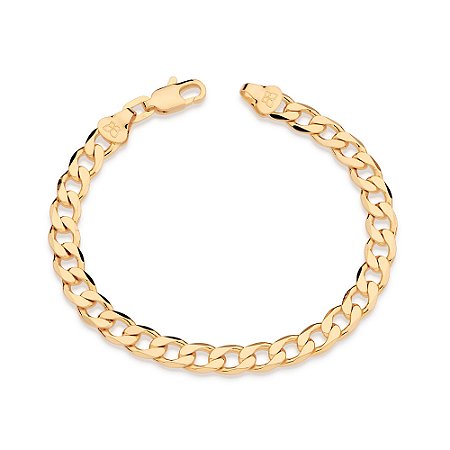 PULSEIRA MASCULINA FOLHEADO A OURO FIO GRUMET. MED 19/20/21/22CM ROMMANEL 550390