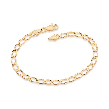PULSEIRA MASCULINA FOLHEADO A OURO FIO GRUMET. MED 19/20/21/22CM ROMMANEL 550182