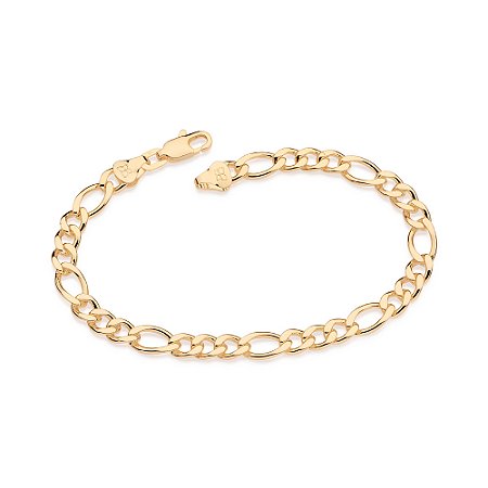 PULSEIRA MASCULINA FOLHEADO A OURO FIO ALTERNADO. MED 18/19CM ROMMANEL 550050