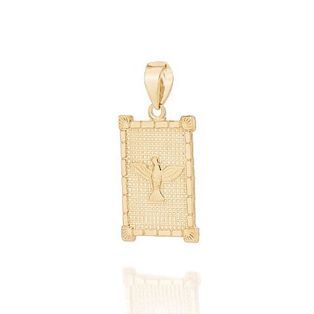 PINGENTE RETANGULAR FOLHEADO A OURO ESPÍRITO SANTO. MED 3,2CM ROMMANEL 542176