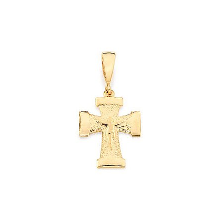 PINGENTE MASCULINO FOLHEADO A OURO FORMATO CRUZ. MED 2,3CM ROMMANEL 540698
