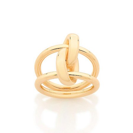 ANEL ARO DUPLO FOLHEADO A OURO ROMMANEL 512998