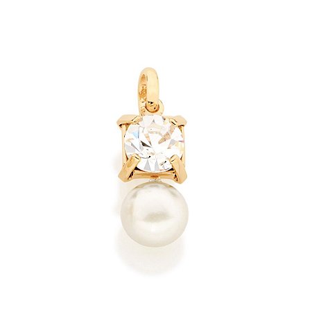 PINGENTE FOLHEADO A OURO COM CRISTAL E PÉROLA. MED 1,5CM ROMMANEL 541541