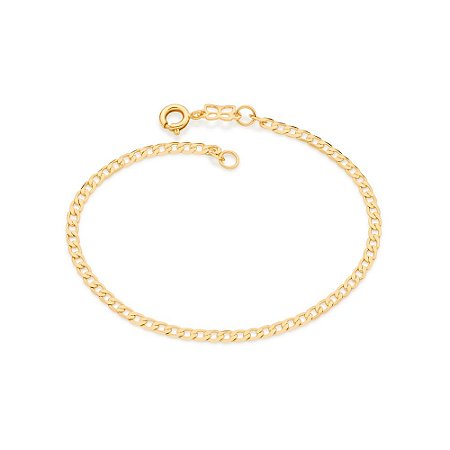 PULSEIRA FOLHEADO A OURO ELOS DIAMANTADOS. MED 18/19CM ROMMANEL 551718