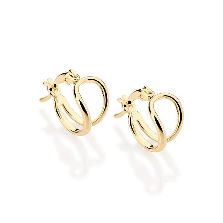 ARGOLA LISA FOLHEADO A OURO COM DETALHE VAZADO. MED 1,0CM ROMMANEL 523598