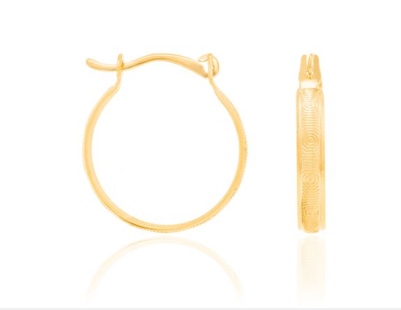 ARGOLA FOLHEADO A OURO ARO TRABALHADO. MED 2,0CM ROMMANEL 524035