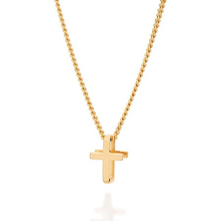 GARGANTILHA INFANTIL FOLHEADO A OURO COM PINGENTE CRUZ. MED 40CM ROMMANEL 531823