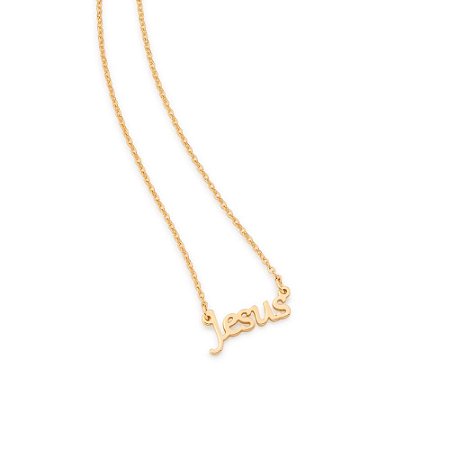 GARGANTILHA FOLHEADO A OURO JESUS. MED 50CM ROMMANEL 531843