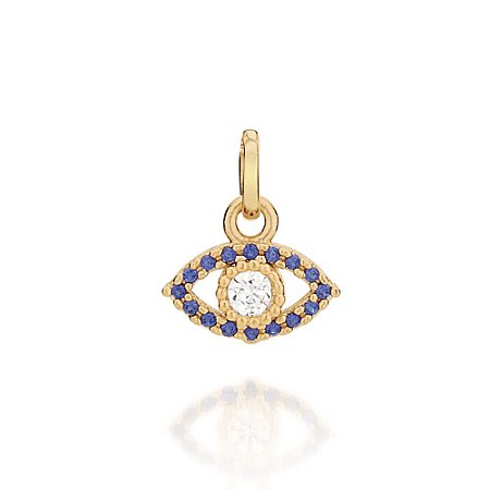 PINGENTE FOLHEADO A OURO OLHO GREGO COM ZIRCÔNIAS. MED 1,2CM ROMMANEL 542227