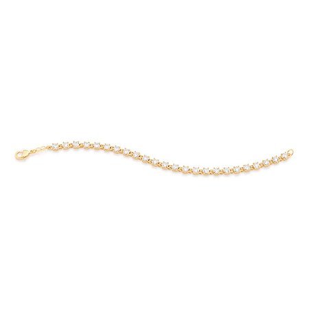 PULSEIRA FOLHEADO A OURO COM ZIRCÔNIAS. MED 18CM ROMMANEL 551752