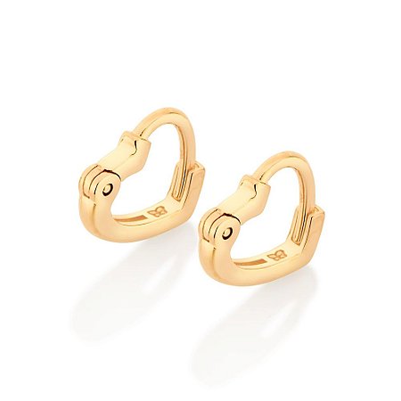 ARGOLA DE CARTILAGEM FOLHEADO A OURO CORAÇÃO. MED 1,10CM ROMMANEL 526692