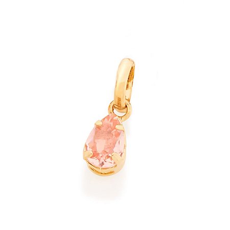 PINGENTE INFANTIL FOLHEADO A OURO COM GOTA DE ZIRCÔNIA COLORIDA. MED 1,3CM ROMMANEL 542048