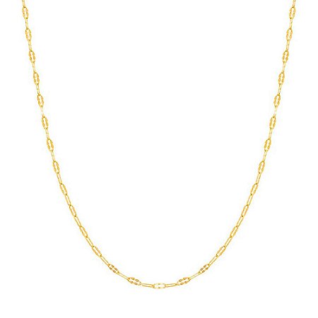 CORRENTE FOLHEADO A OURO FIOS NAVETES. MED 50CM ROMMANEL 531298