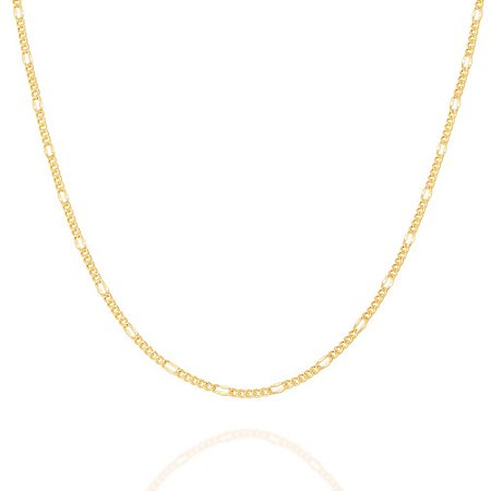 CORRENTE FOLHEADO A OURO ELO ALTERNADO. MED 50CM ROMMANEL 530071