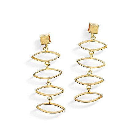 BRINCO NAVETES FOLHEADO A OURO. MED 3,7CM ROMMANEL 523430