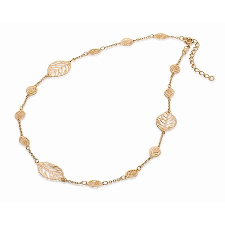 GARGANTILHA FOLHEADO A OURO FOLHAS. MED 45CM ROMMANEL 531121