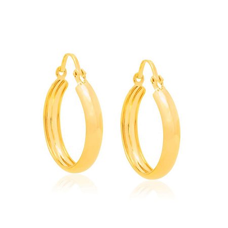 ARGOLA LARGA FOLHEADO A OURO. MED 2CM ROMMANEL 520284