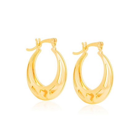 ARGOLA FOLHEADO A OURO COM DETALHE DE CORAÇÃO. MED 2,2CM ROMMANEL 522340