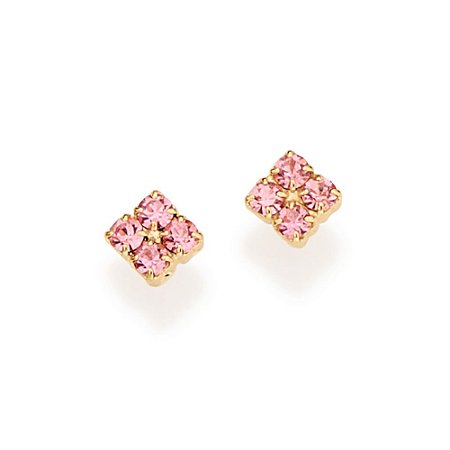 BRINCO INFANTIL FOLHEADO A OURO COM ZIRCÔNIA COLORIDA. MED 0,6MM ROMMANEL 525118