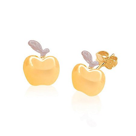 BRINCO MAÇA FOLHEADO A OURO COM APLICAÇÃO RHODIUM. MED 0,7MM  ROMMANEL 520162