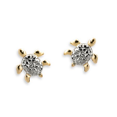 BRINCO FOLHEADO A OURO FORMATO TARTARUGA. MED 0,8MM ROMMANEL 520163